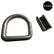 RAParts Four Pack of 5/8" Weld-On D-Rings 18,000lb Rated For ATVs Boats Flatbed Trailer