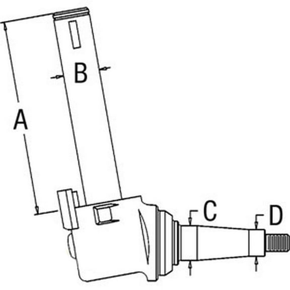RAParts Left Hand Spindle Fits Allis Chalmers Models 252093 70252093 70252093-A