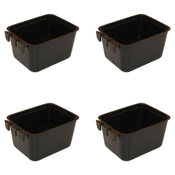 RAParts New Cage Cups 4-pk Black 1 Pint/16 fl oz Hanging Feed & Water Cups Chicken Poultry