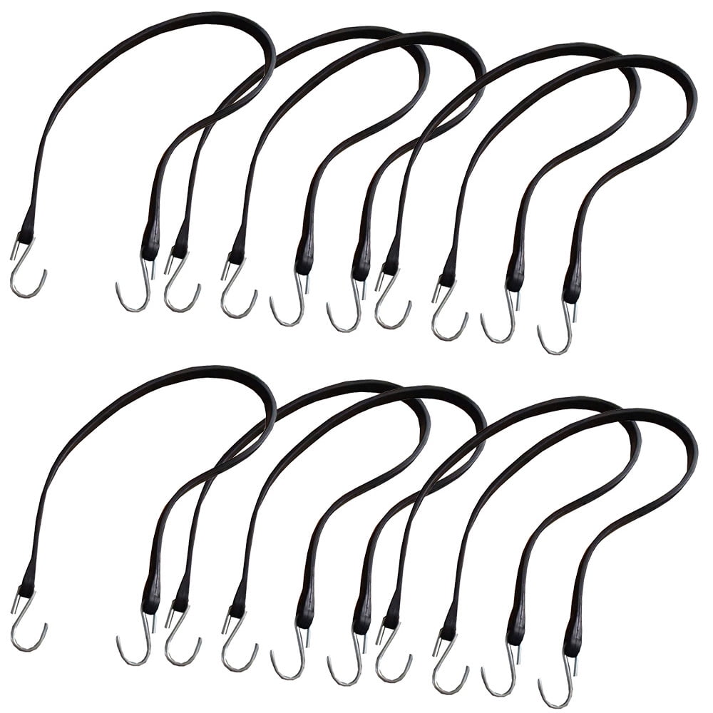 RAParts Set of 10 31" HD Rubber Tarp Strap Bungee Cord Tarp Tie Down Flatbed Truck Trailer