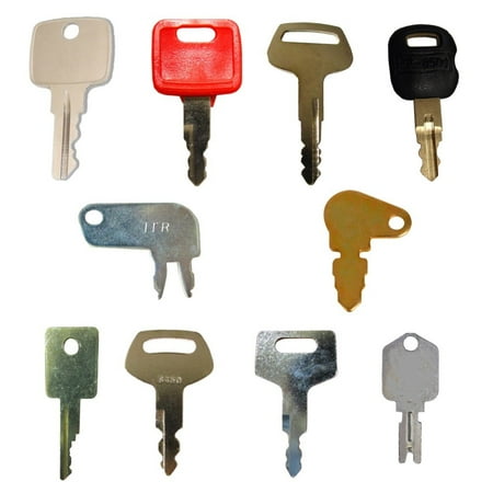 RAParts Set of 10 Most Common Heavy Equipment Ignition Keys Used On Construction Sites