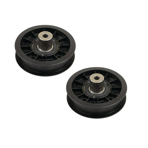 RAParts Set of Two (2) Flat Plastic Idler Pulley Fits John Deere Models: X300 AM138079