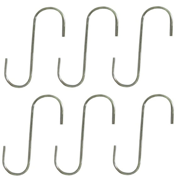 RAParts Six (6) New 5" Steel S-Hooks For Multiple Household and Yard & Garden Applications
