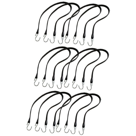 RAParts Twelve (12) New Aftermarket Heavy Duty Bungee Strap Cord S-hooks 31" Long Tie Down Natural Rubber