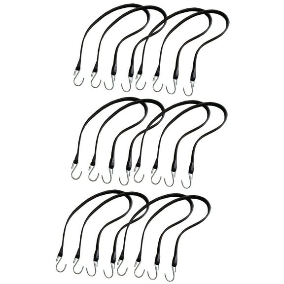 RAParts Twelve (12) New Aftermarket Heavy Duty Bungee Strap Cord S-hooks 31" Long Tie Down Natural Rubber
