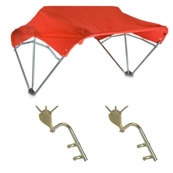 RAParts Universal Tractor Umbrella Buggy Top 3 Bow 48" Red Complete w/ Fender Mounts