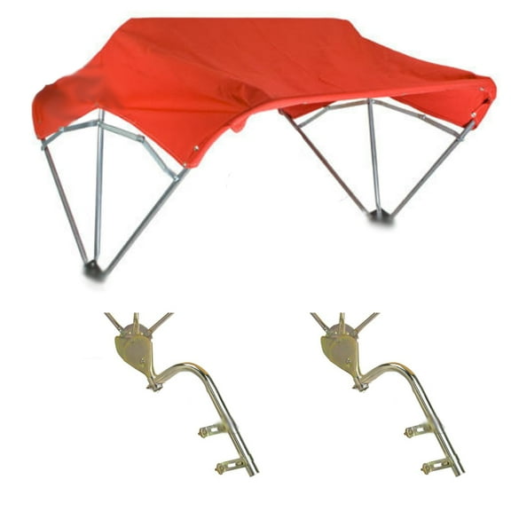 RAParts Universal Tractor Umbrella Buggy Top 3 Bow 48" Red Complete w/ Fender Mounts