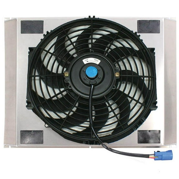 RAParts Z40136 Single 16" 500W Brushless Fan & Shroud - 17 3/8 x 25 3/4 x 3 1/2