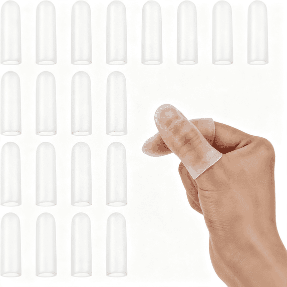 RAQOE Gel Finger Cots, 20 Pcs Silicone Finger Protectors Rubber Fingers ...