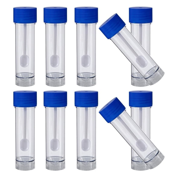 RAQOE Stool Sample Collection Kit,25-30Ml Screw Top Sample Jar with Spoon | Leak-Proof Small Specimen Sample Containers, Disposable Clear Specimen Cups for Medical Sample Testing