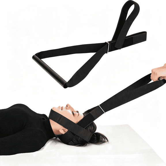 RAQOE Y Neck Stretcher Strap,Cervical Traction Device with Handle,Y-Shaped Neck Stretching Strap with Comfort Handle and Adjustable Chin Strap for Cervical Traction Routines