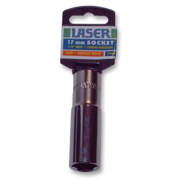 RARAION - 1/2" Deep Hex Drive Chrome Socket, 17mm