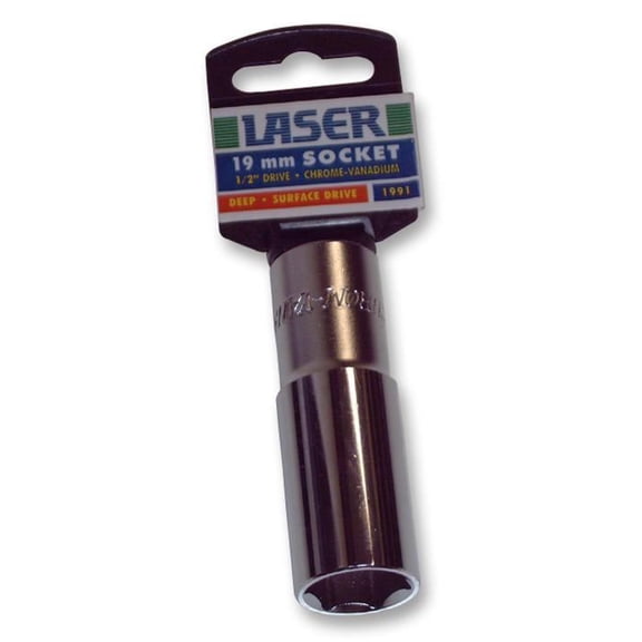 RARAION - 1/2" Deep Hex Drive Chrome Socket, 19mm