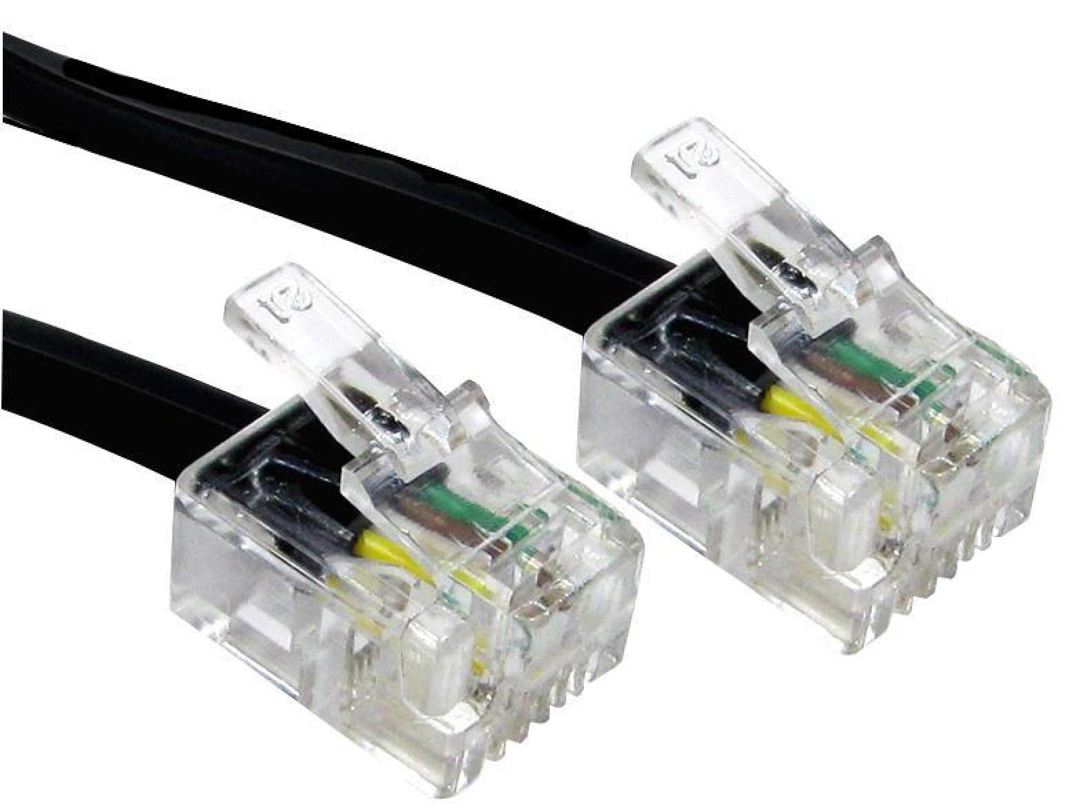 Plug Moden RARAION - Black RJ11 Plug to Plug Modem Cable - 5m - Walmart.com