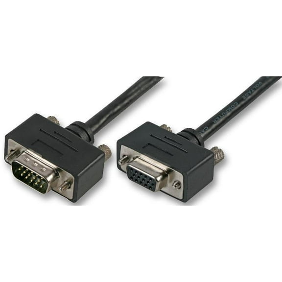 RARAION - Low Profile 15 Pin VGA Male to Female Monitor Extension Lead, 2m Black