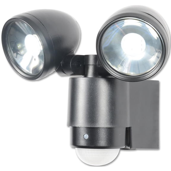RARAION - Twin LED Floodlight with PIR, 2x 3W, Black
