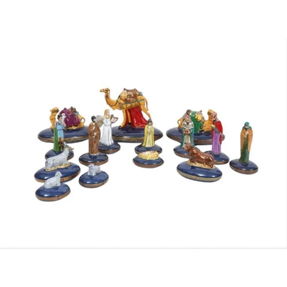 15 Piece Nativity Set: Extremely Rare Limoges Box Limoges Box Porcelain Figurine