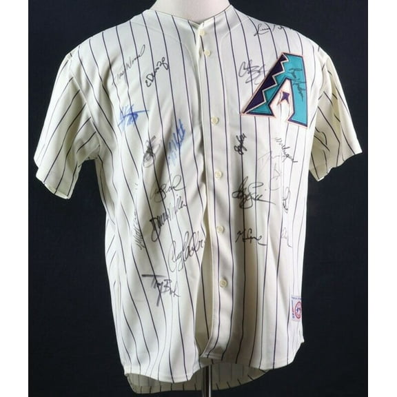 RARE 2001 Arizona Diamondbacks World Series Champs Team Signed Jersey PSA DNA