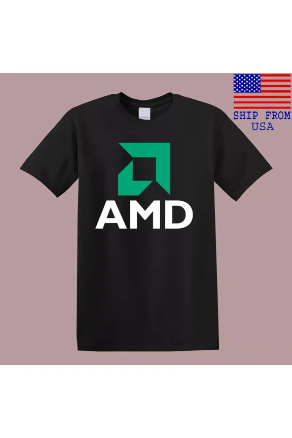 RARE AMD Advanced Micro Computer Men's Black T-Shirt Size S-5XL