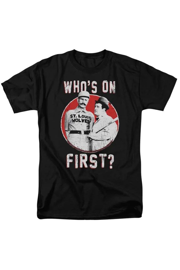 RARE Abbott & Costello "Who's On First" Men Adult Unisex T-Shirt -Available Med to 5x