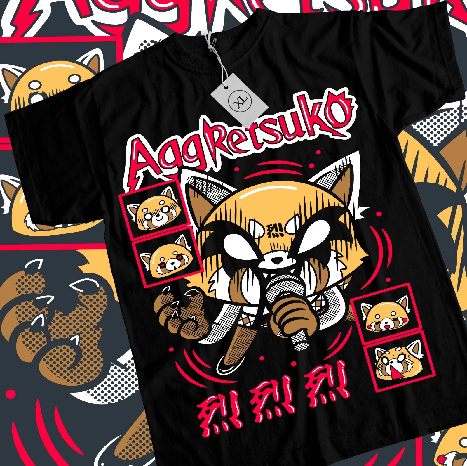 RARE Aggretsuko T-Shirt Aggressive Retsuko Kawaii Waifu Girl Anime ...