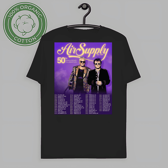 RARE Air Supply Band 50th Anniversary Tour Dates New T Shirt Full Size S-5XL-TH59501
