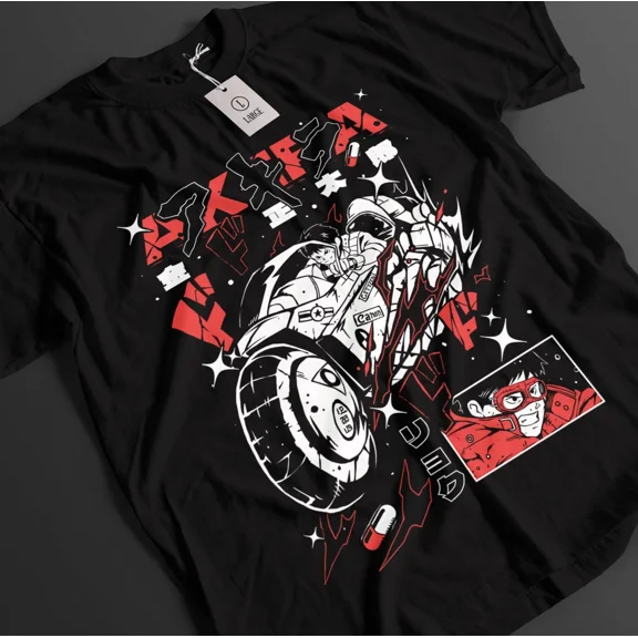RARE Akira Shirt Kaneda Tshirt Tetsuo T-Shirt Kei Manga Top Shikishima Bike Anime Tee