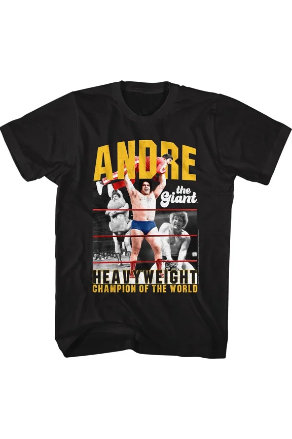 RARE Andre The Giant Heavyweight Champ Black Icon Shirt