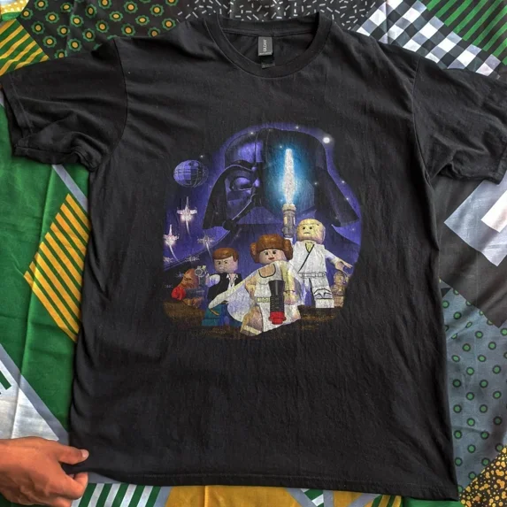 RARE BLACK STVR WARS LEG0 T-SHIRT S-5XL
