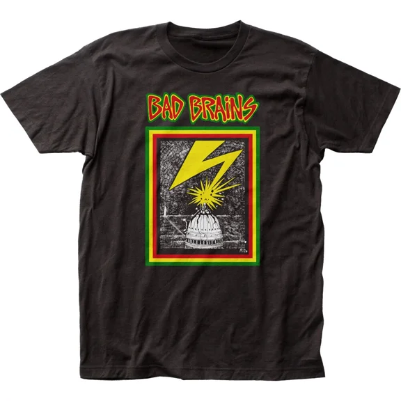 RARE Bad Brains Capitol T Shirt Mens Licensed Rock N Roll Music Band Retro Tee Black