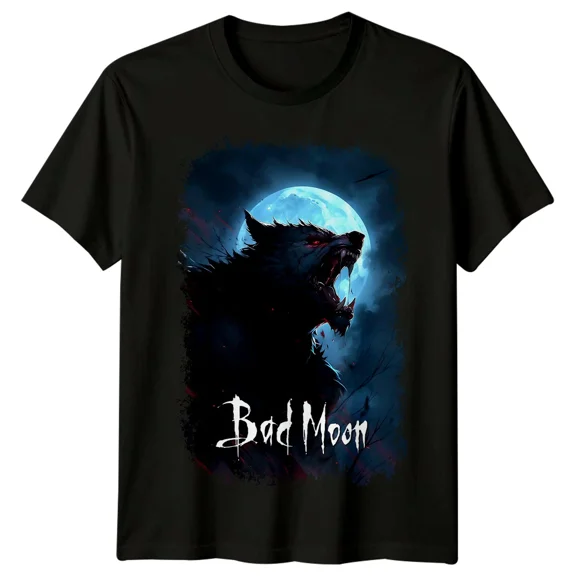 RARE Bad Moon (1996) Movie Poster Inspired T-Shirt Retro 80s Tee
