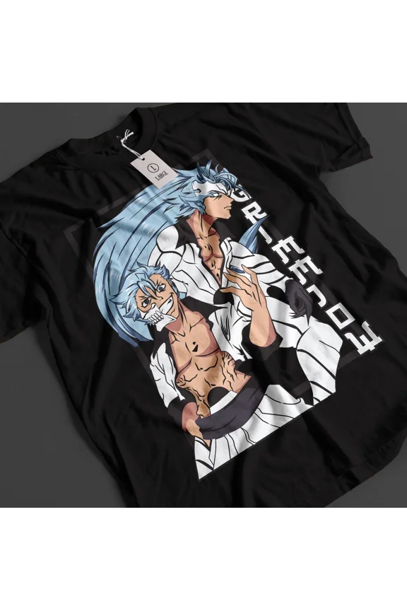 RARE Bleach Anime Shirt Grimmjow Tshirt Ichigo Bankai T-Shirt Aizen Zaraki Unisex Tee