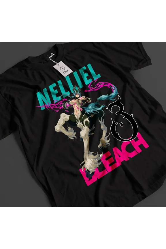 RARE Bleach Anime Shirt Nelliel Tshirt Ichigo Bankai T-Shirt Aizen Zaraki Unisex Tee