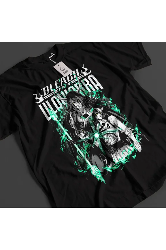 RARE Bleach Anime Shirt Ulquiorra Tshirt Ichigo Bankai T-Shirt Aizen Zaraki Unisex