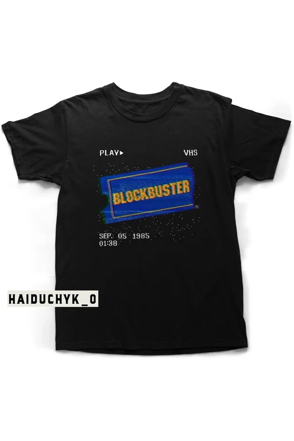 RARE Blockbuster Video Store Unisex Black T-shirt Size S-5XL