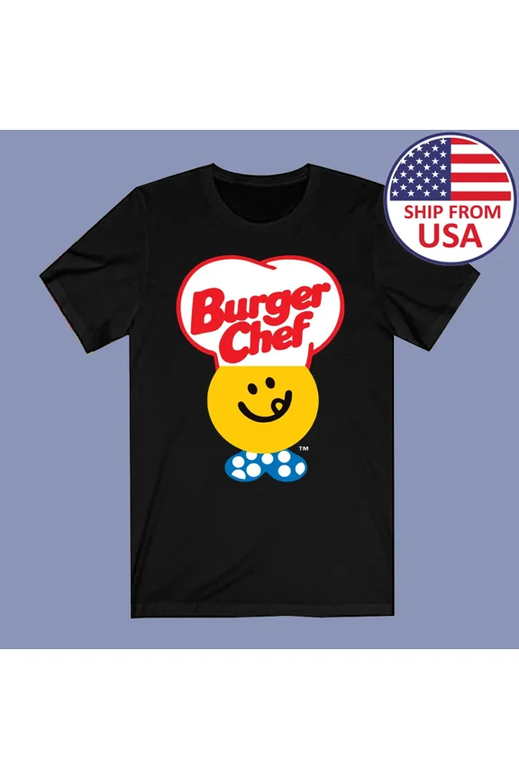 RARE Burger Chef Restaurant Men's Black Size S to 3XL