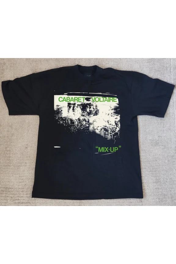 RARE Cabaret Voltaire Band Mix Up Black Cotton T Shirt Full Size S-5XL