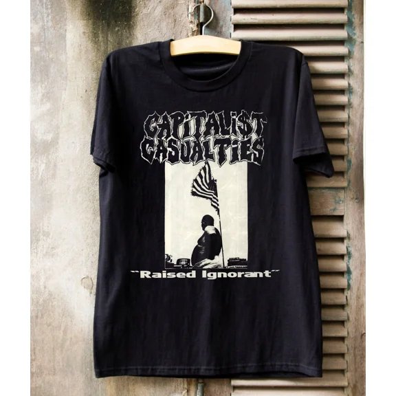 RARE Capitalist Casualties Raised Ignorant Black Size S to 5XL T-Shirt BT213