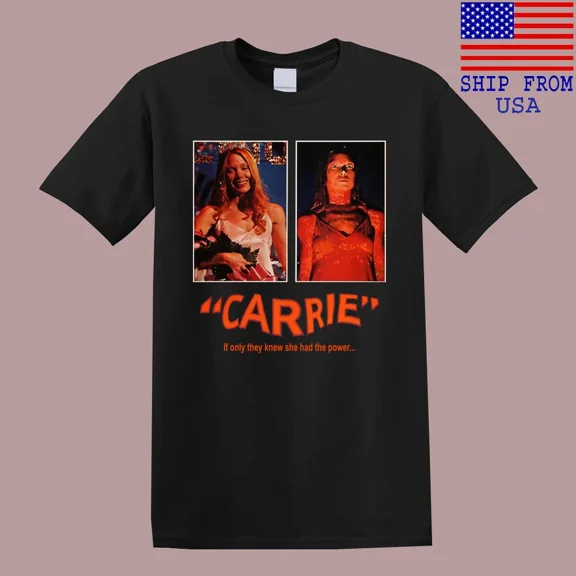 RARE Carrie Horror Movie Men's Black T-Shirt Size S-5XL