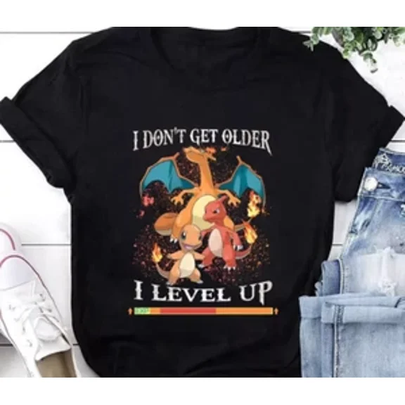 RARE Charizard I Don't Get Older I Level Up T-Shirt UNISEX Shirt