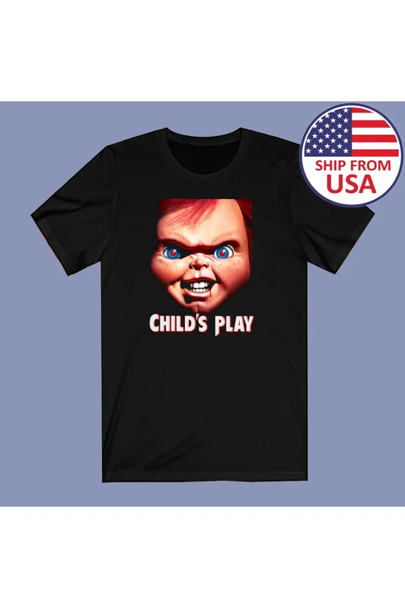 RARE Chid's Play Chucky Face Black Men's Size S to 3XL
