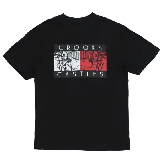 RARE Crooks & Castles Men's T-Shirt Figuh Graphic Short Sleeve Crewneck Tee