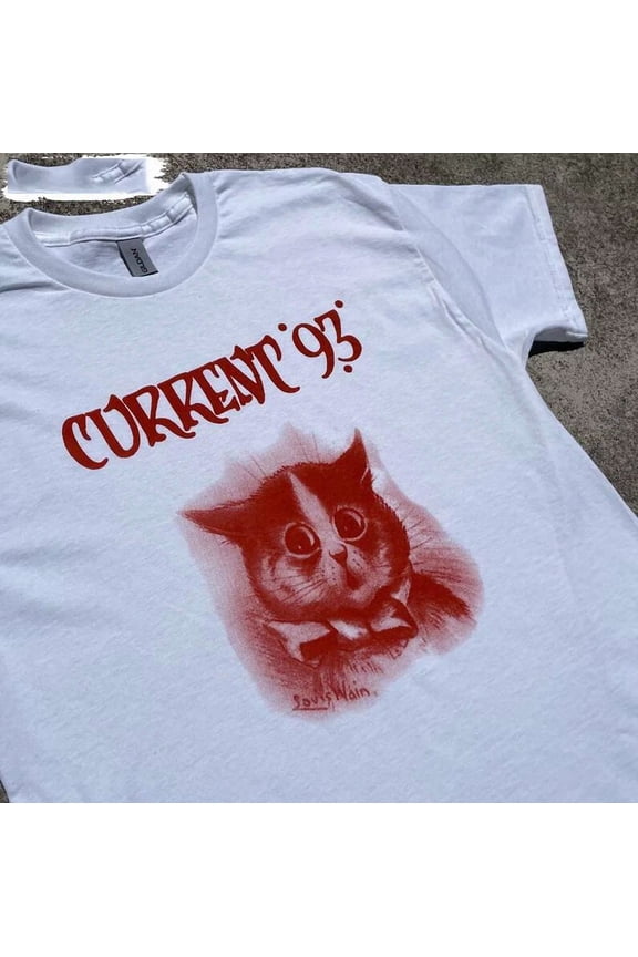 RARE Current 93 Cute Cat T-Shirt Cotton All Size Gift Fans Shirt DA234