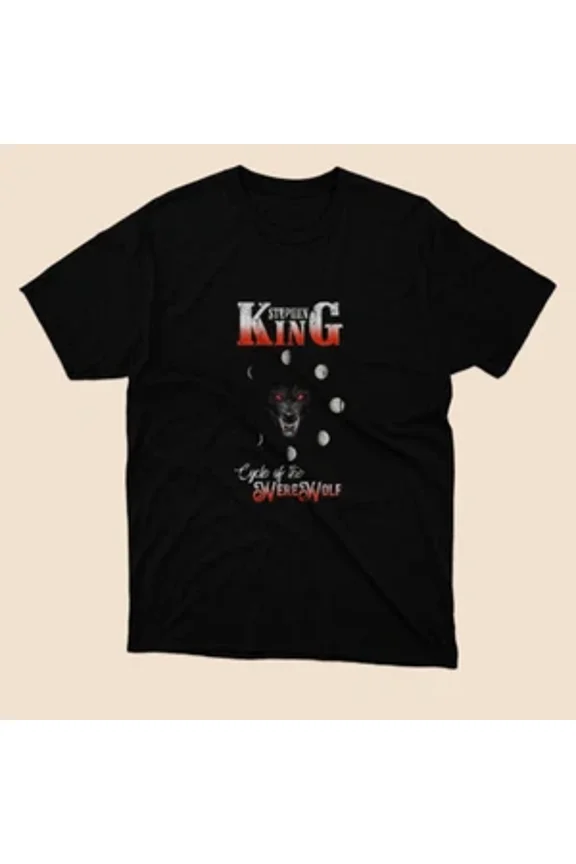 RARE Cycle of the Were wolf Classic Logo Black T shirt Size S to 5XL