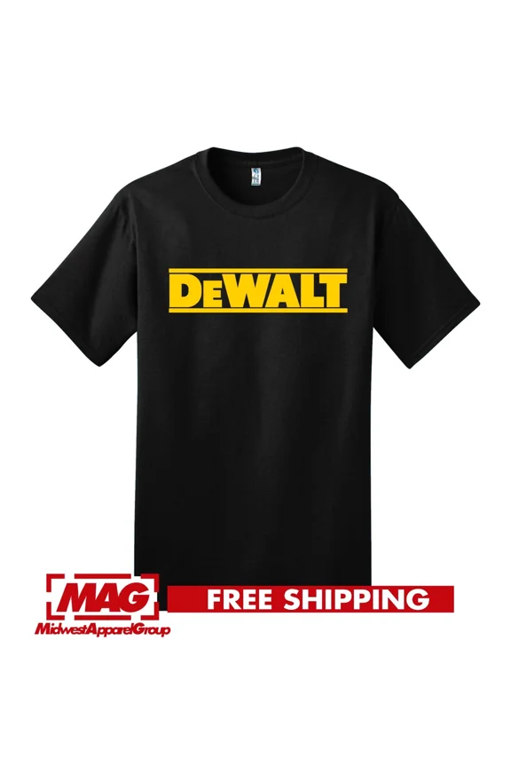 RARE DEWALT BLACK T-SHIRT Tool Shirt Tee T Garage Parts Car Construction Tools Drill