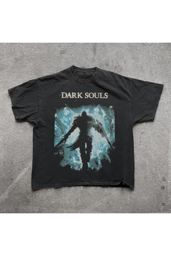RARE DVRK SOULS RETRO GRAPHIC BOOT T-SHIRT S-5XL