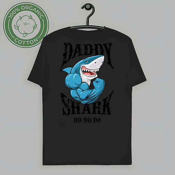 RARE Daddy Shark Muscle Gym Strongman Short Sleeve White Men's T Shirt D343-TH60299