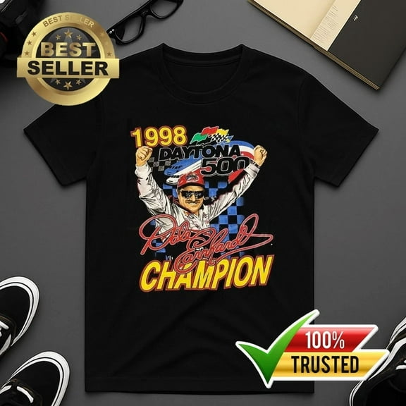 RARE Dale! Earnhardt Champion 1998 T-Shirt Cotton MV6473