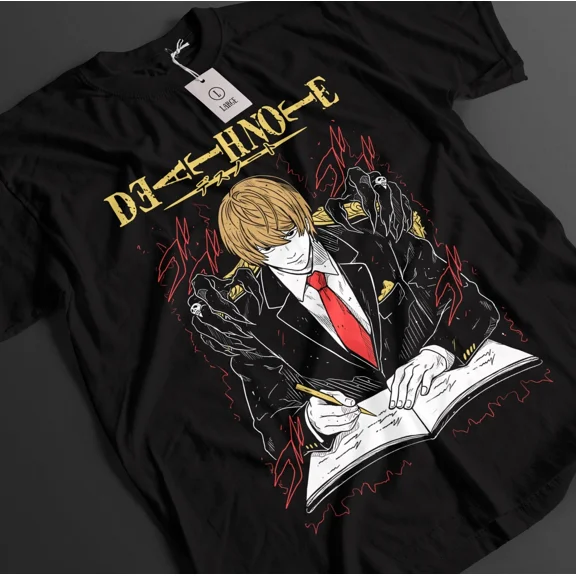 RARE Death Note Tshirt Kira Shirt Ryuk L Top Misa T-Shirt Rem Manga Horror Anime Tee
