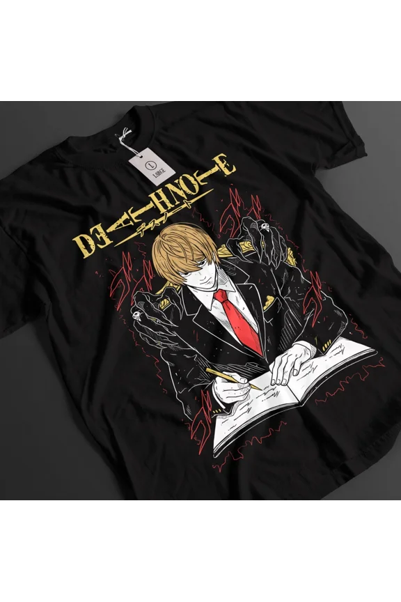 RARE Death Note Tshirt Kira Shirt Ryuk L Top Misa T-Shirt Rem Manga Horror Anime Tee